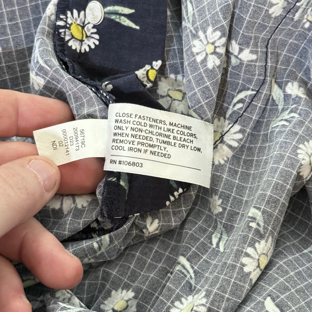 Duluth Trading Overalls Womens XXL Blue Daisy Heirloom Garden Floral Shortalls - Picture 9 of 12